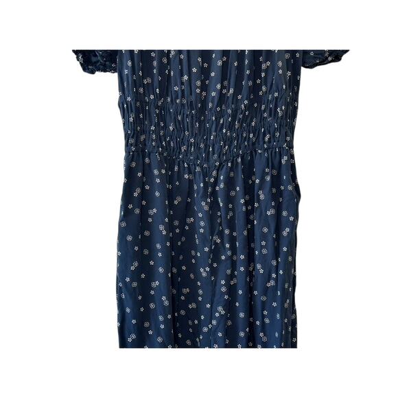 Madewell Navy Blue Ditsy Floral Sophia Jumpsuit Women's Size Medium - Picture 4 of 8